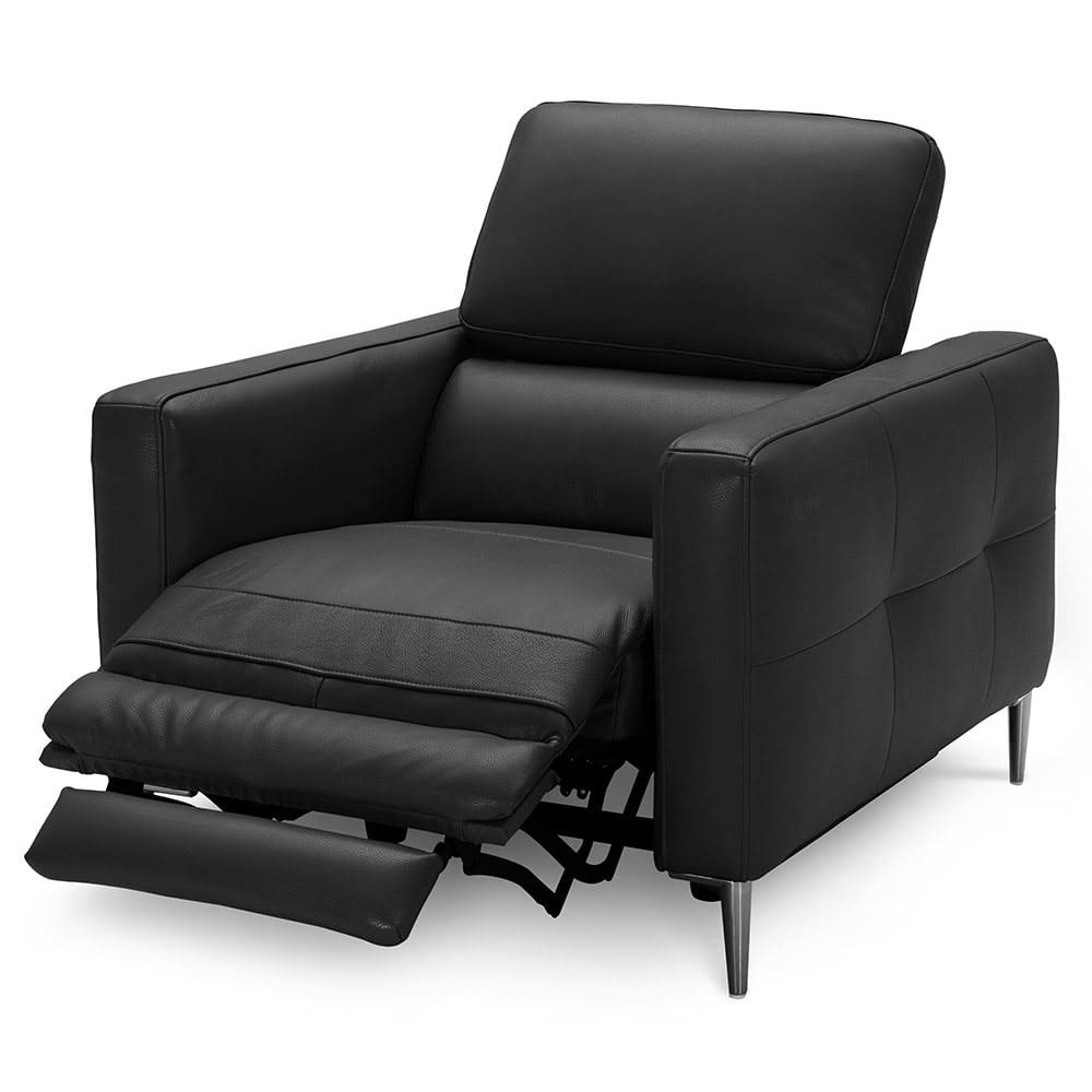 Zuri Modern Slate Leather Reno Reclining Chair