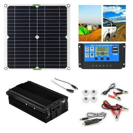 1000w Complete Solar Panel Kit Solar Power Generator 100a Home 110v Grid System, Womens, Size: 6000W,100A, Black