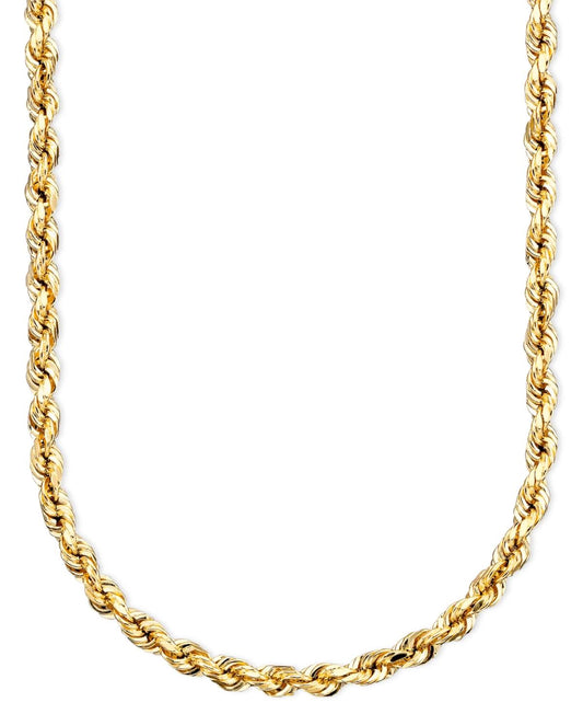 14k Gold Diamond-Cut Rope Chain 18 Necklace