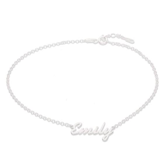 Zales Cursive Name Anklet in Sterling