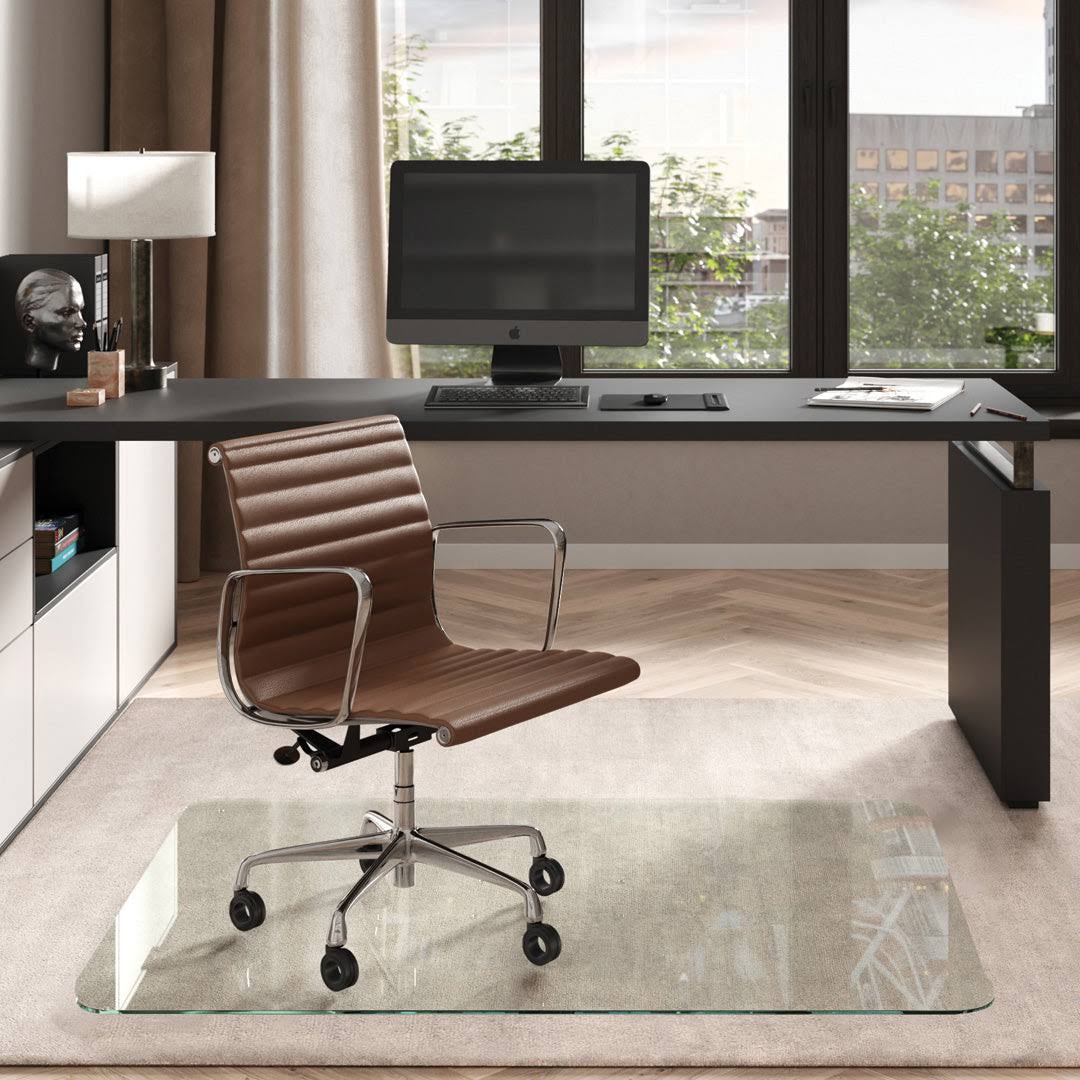 Vitrazza 36 x 42 - Rectangle Glass Chair Mat Chiaro (Standard Clear)