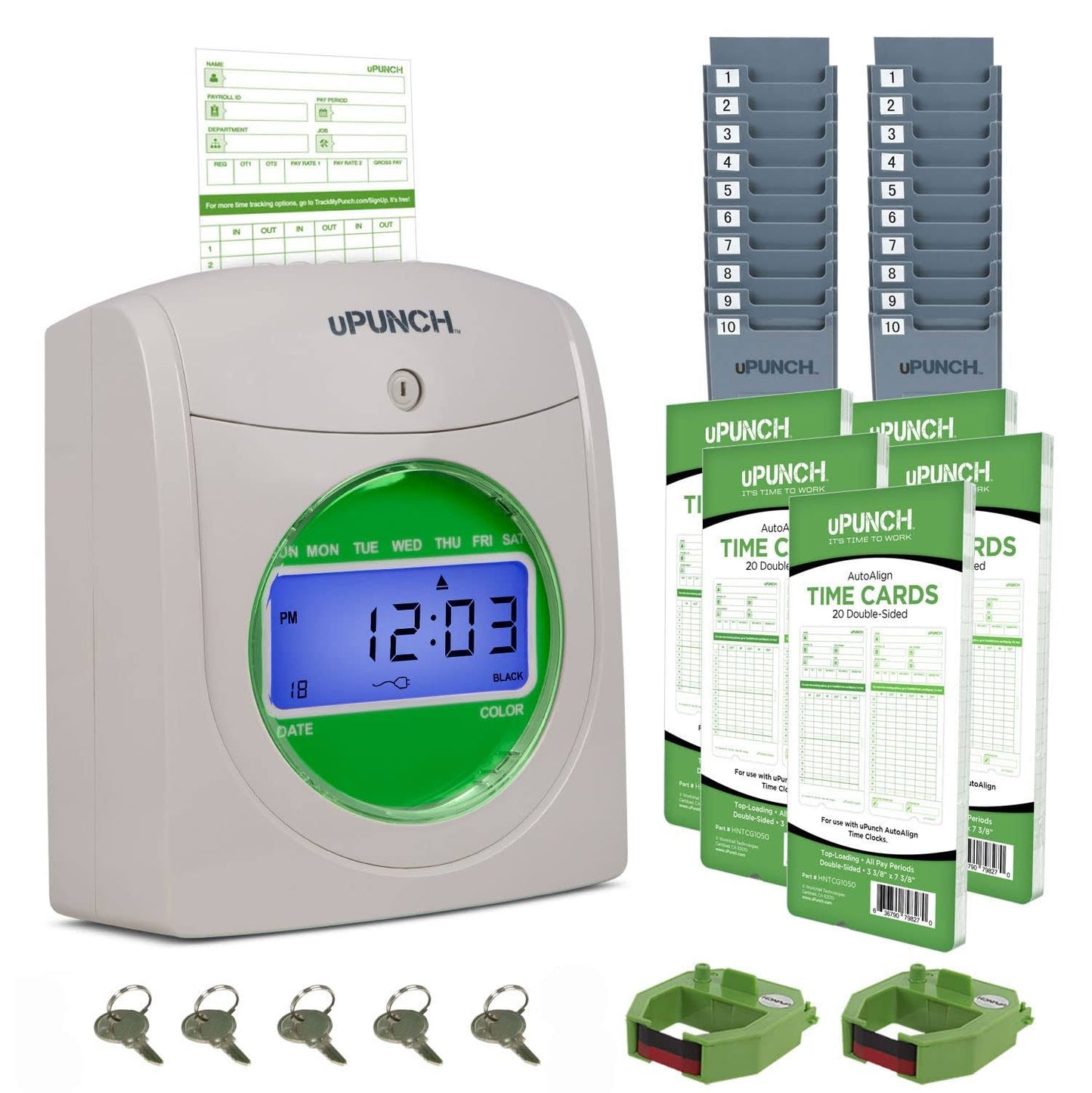 uPunch Time Clock Bundle with 100 Cards